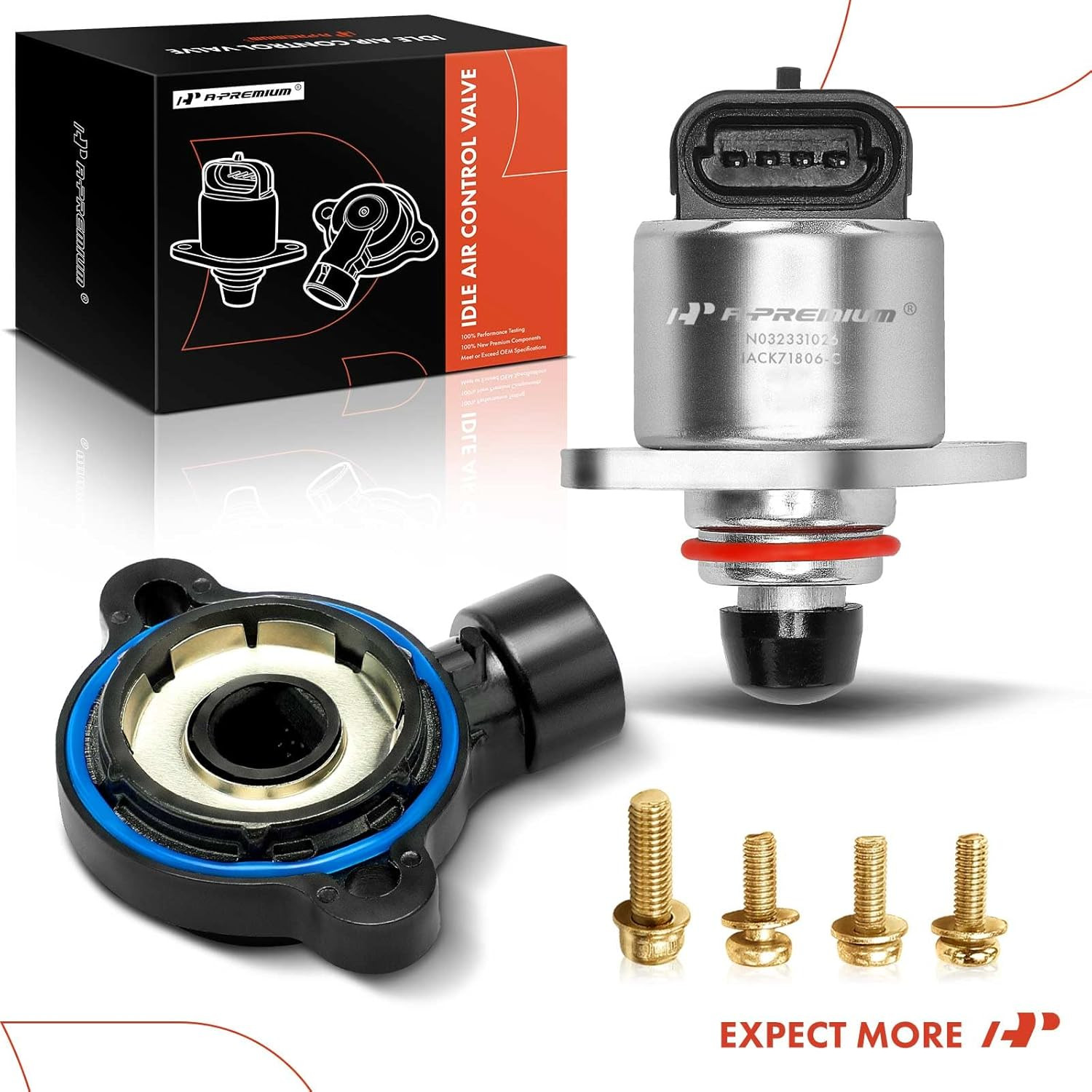 Idle Air Control Valve IAC + Throttle Position Sensor TPS Compatible with Chevy,