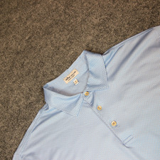  FLAW Peter Millar Summer Comfort Polo Shirt Men's XL Blue Golf Performance