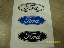Ford Scripted Oval Decals In White - Blue - Black 6 Wide X 3 38 Tall