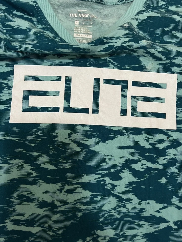 Nike Tee Dri Fit Girl's Graphic Athletic Tee Shirt Bluish/ Green Size Medium - Image 3 of 4