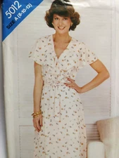 Dress Flounce Belt A 8 10 12 Butterick 5012 See & Sew Sewing Pattern UC VTG 80s