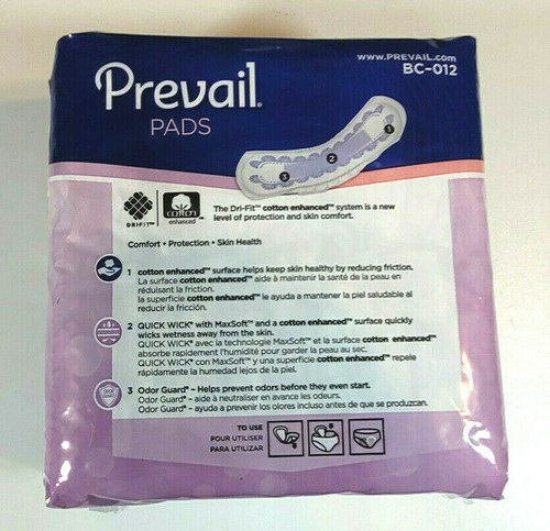 Prevail Bladder Control Pad, 9.25" Regular, Moderate Absorbency BC-012, 20 Pads - Picture 2 of 4