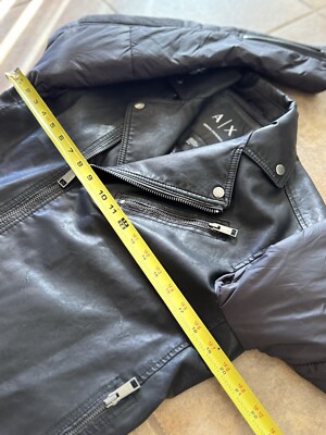 A/X ARMANI EXCHANGE Black Lamb Leather Jacket Men's Medium | eBay