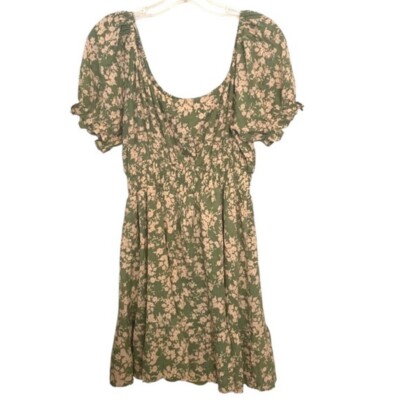 Jodifl Womens medium green floral off shoulder peasant style dress | eBay Jodifl Womens medium green floral off shoulder peasant style dress | eBay