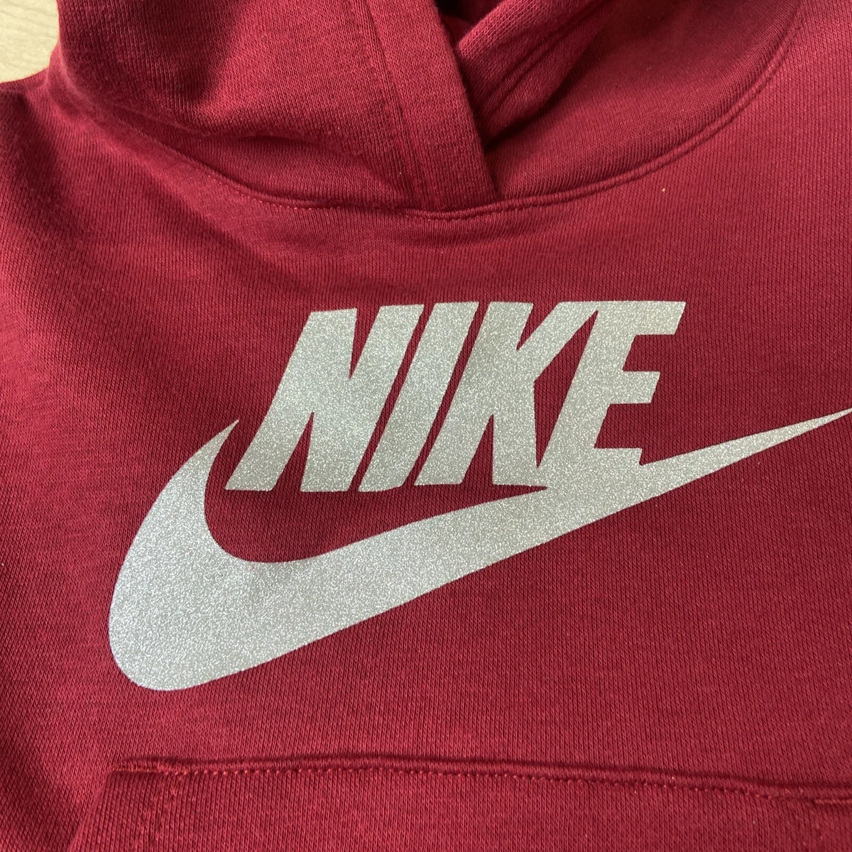 Nike Girls Size 4 Sparkle shimmer Logo Swoosh Sweatshirt Hoodie