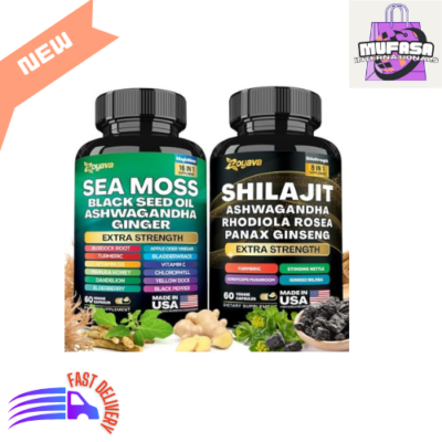 Zoyava Dynamic Vitality Bundle - Sea Moss and Shilajt, 60 Count