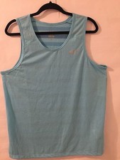 NIKE DRI-FIT TOUCH TAILWIND TANK MEN'S RUNNING TANK Large blue 596198-419