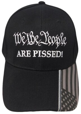 TRUMP SUCKS We The People Are Pissed! Black With USA Flag On Bill Cap Hat
