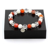 Steine Und Mineralien. Armband Perlen Quarz + Mondstein + Gestreifter Achat 8