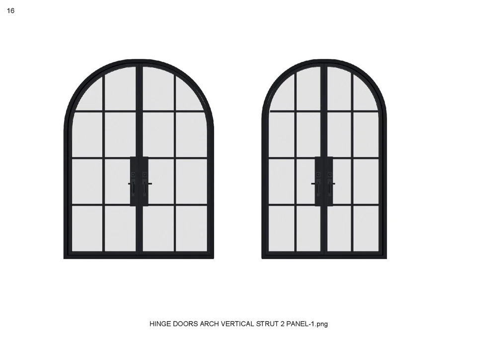 Puerta de patio de aluminio con doble arco | 72′′ x 96′′ | 6' x 8' Foto 2 de 2