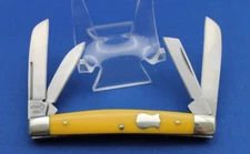 Boker Plus 4-Blade Yellow Handle Congress Pocket Knife (NOS) New Old Stock