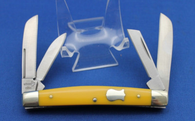 Boker Plus 4-Blade Yellow Handle Congress Pocket Knife (NOS) New Old Stock