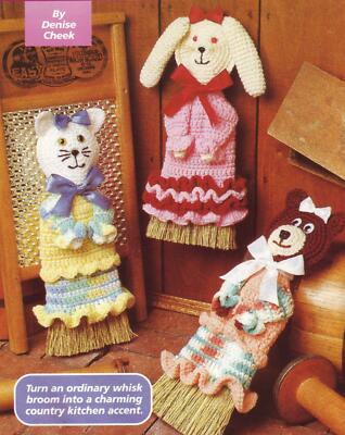 Whisk Broom Bear Cat & Rabbit Crochet Pattern Instructions