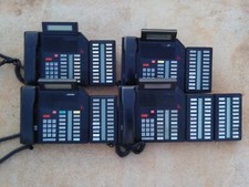 Lot of 4 M5216 Nortel Office phones with m522 Expansion Add-On dss Consoles