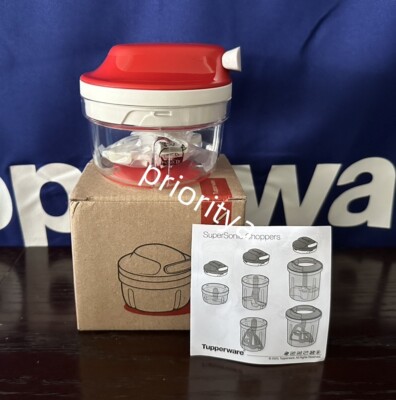 Tupperware Supersonic Chopper Compact Chop N Prep Clear Red New in Box