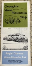 VTG GEORGIA'S STONE MOUNTAIN MAP HISTORICAL PARK  PAMPHLET ADV BROCHURE
