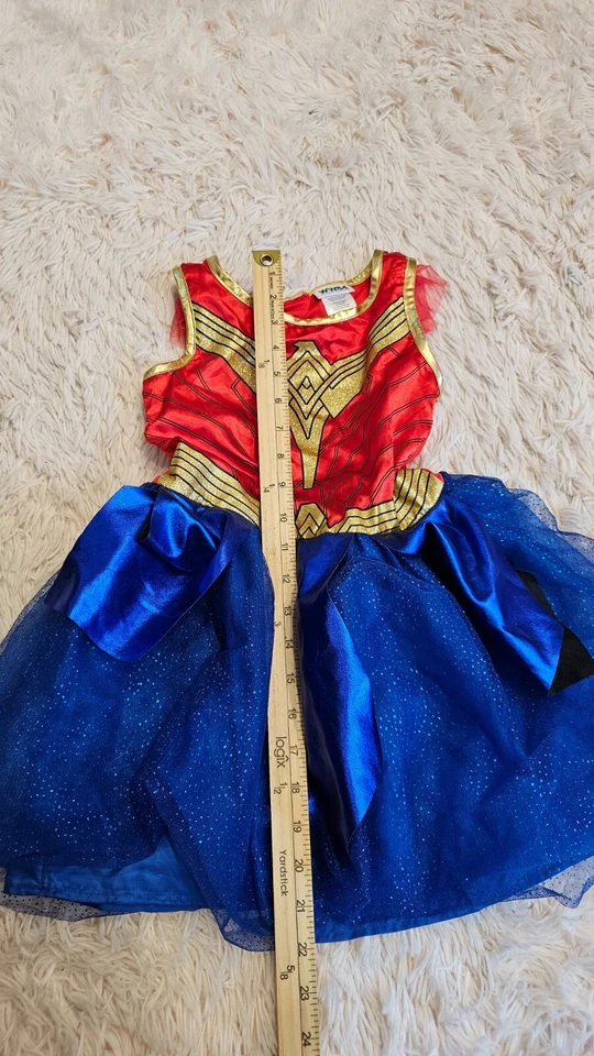 Vestido Princesa Disney WW84 Wonder MUJER Niñas Rojo/Azul Poliéster Sin Mangas Talla S Foto 2 de 4