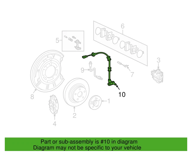 Sensor de velocidad de rueda ABS trasero genuino Mercedes-Benz OEM 230-540-20-17-64 Foto 2 de 4