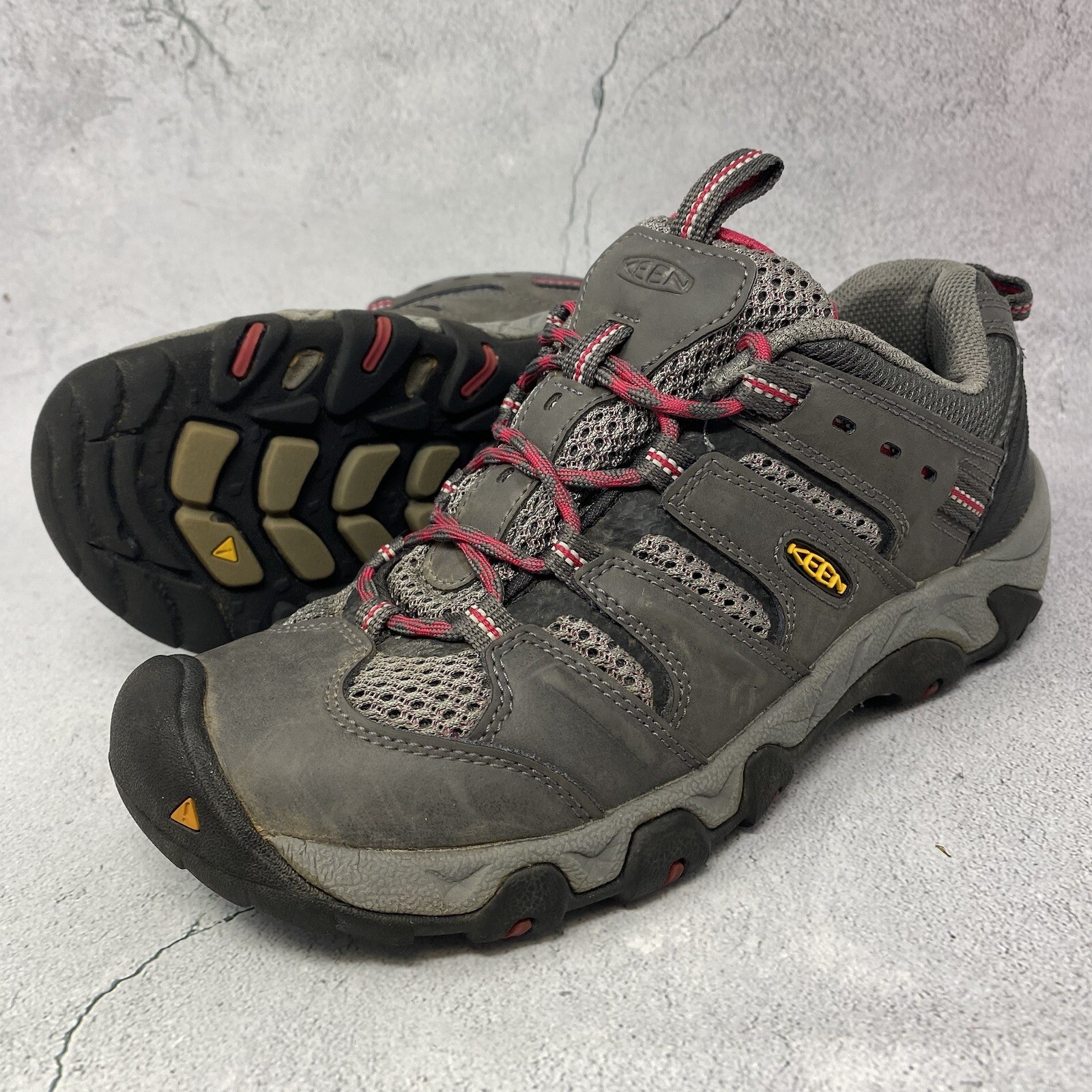 Scarpe da ginnastica Keen Koven Hiking Trail da donna taglia 7 M grigio sopracciglia in pelle 1011280