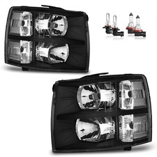 Pair Headlights For 2007-2013 Chevy Silverado 1500 2500hd Clear Corner Wbulbs