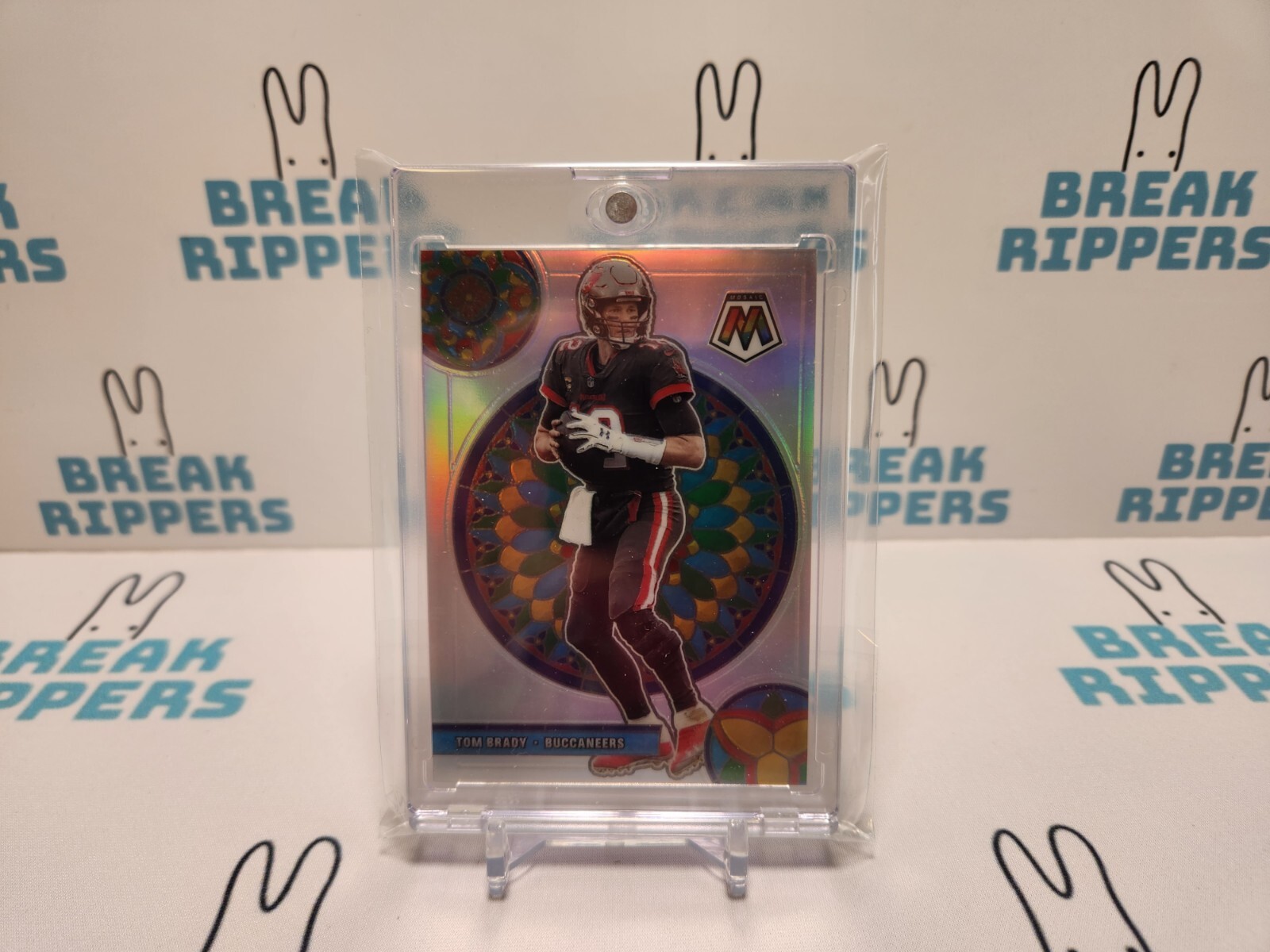 TOM BRADY PRIZM SSP Case Hit Stain Glass 2021 Panini Mosaic NFL Football # GM3