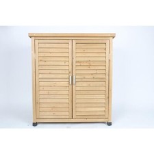 Image of Garden Shed Fir Wood Honey Storage Space Shelves Weatherproof
