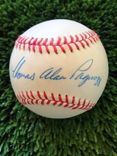 TOM PAGNOZZI FULL NAME SIGNED NATIONAL LEAGUE BASEBALL CARDINALS
