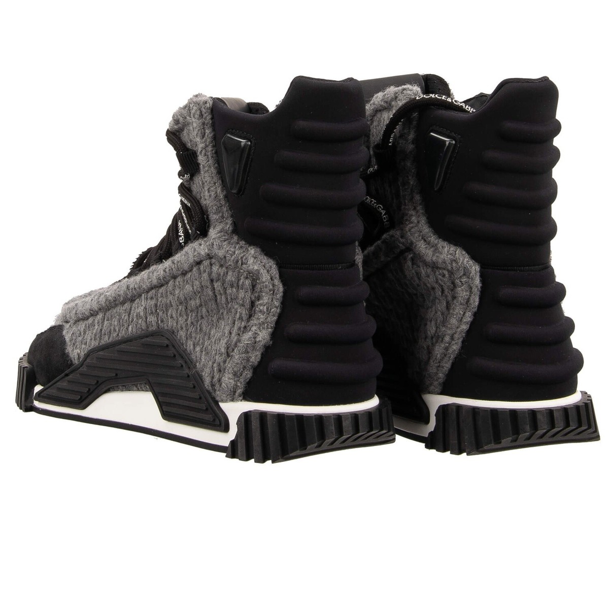 DOLCE & GABBANA DG Logo Wool High Top Boots Sneaker Shoes DOLCE & GABBANA DG Logo Wool High Top Boots Sneaker Shoes