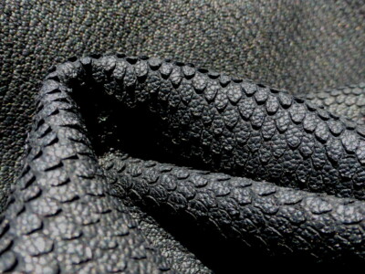 Goatskin leather hide Black Laser Cut Lizard Pattern Realistic Matte Texture