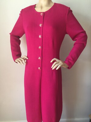 NWT St. John Collection Topper Long Jacket Pink Cosmo Santana Knit Women's 12