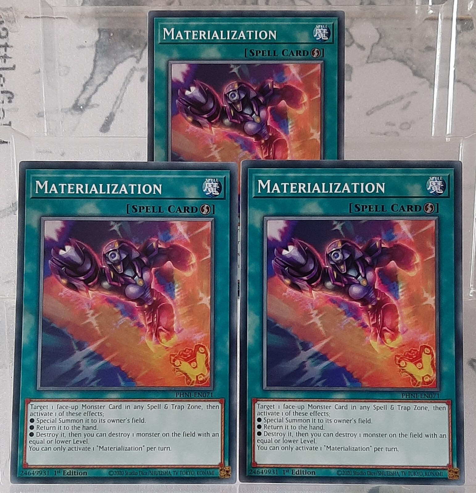 YUGIOH Playset - 3x Materialization - PHNI-EN071 - Phantom Nightmare - EN/NM