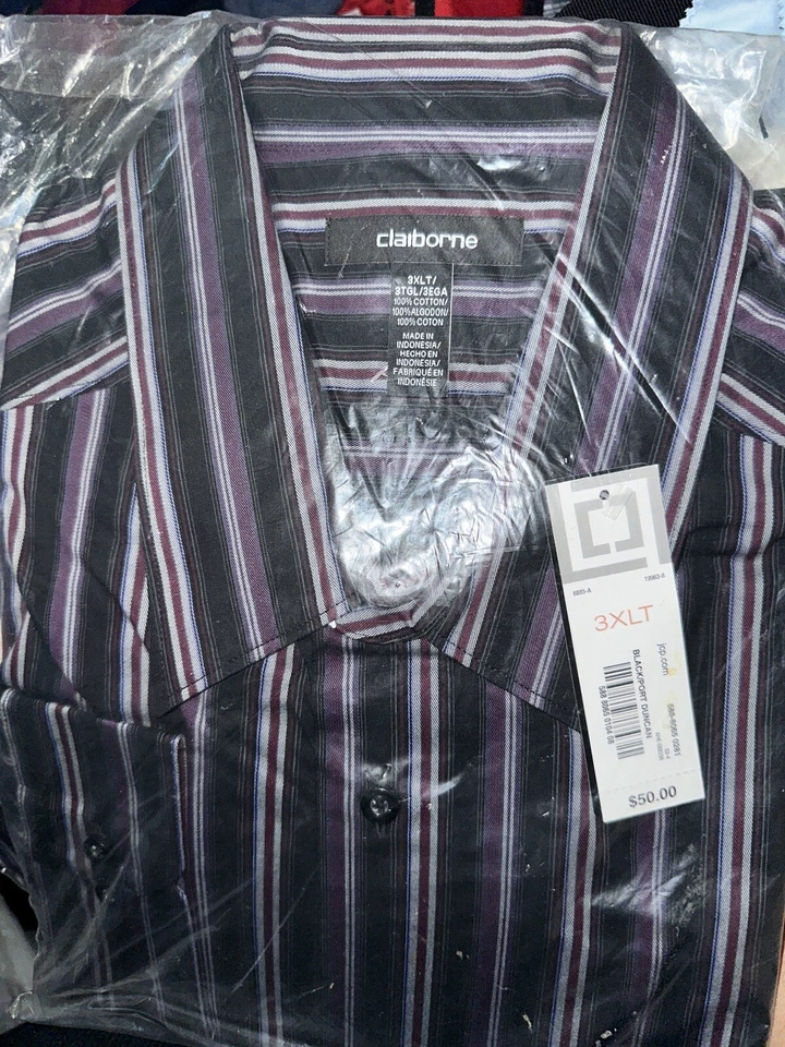 Camisas de vestir con botones de manga larga talla 3XLT Claiborne para hombre 4 camisas ($20 cada una) Foto 3 de 4