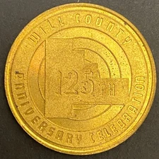 Will County 125th Anniversary Brass G/F 50¢ Trade Token 1961 34mm (#2)