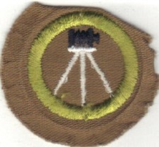 BOY SCOUT PHOTOGRAPHY SAND FINE TWILL MERIT BADGE (TYPE D) 1942-1946