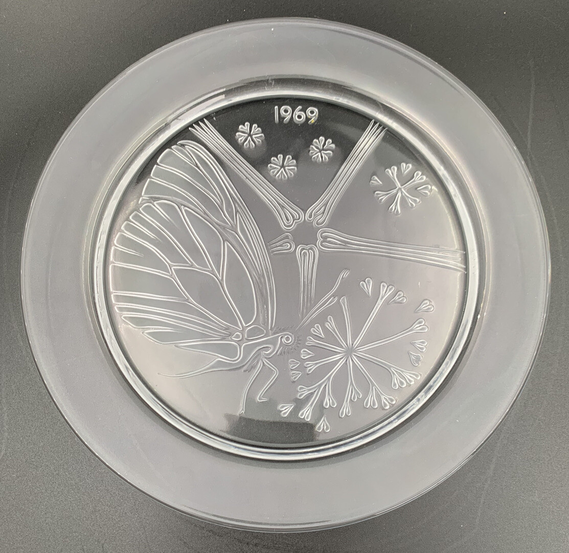 工芸品 VINTAGE LALIQUE Vintage Lot of 10 LALIQUE France Annual Crystal Plates 1967