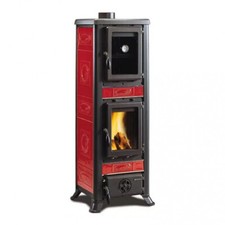Stufa legna con forno "ALICE" potenza 6,8 kW fianchi in ceramica marca LINCAR