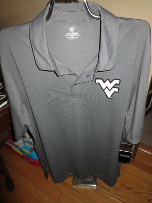 Men's Top Of The World WV Black/Gray Thin Striped Short Sleeve Polo Shirt XL NWT