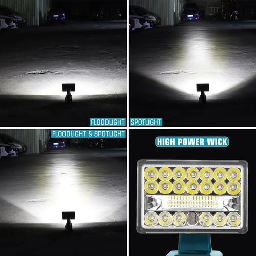 2000LM Cordless LED Work Light Flashlights for Ryobi 18v Battery Floodlight - Picture 4 of 27