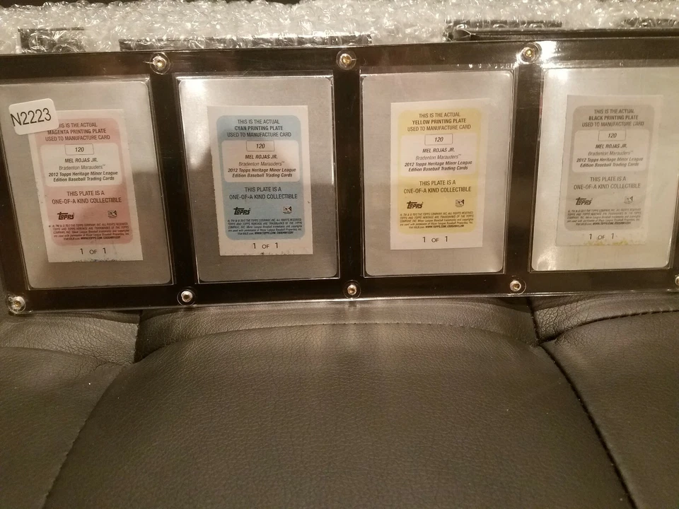 (4) 2012 Topps Heritage Minors Mel Rojas Jr Printing Plates 1/1 The Rainbow RARE - Image 2 of 4