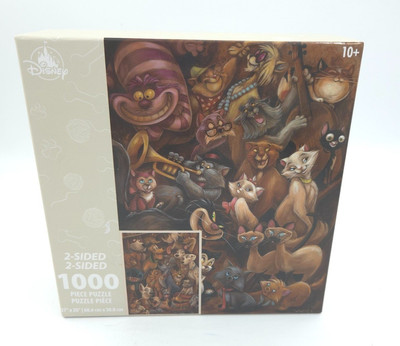 NEW Disney Cats and Dogs 2 Sided Jigsaw Puzzle 1000 Pcs Aristocats Pluto Stitch