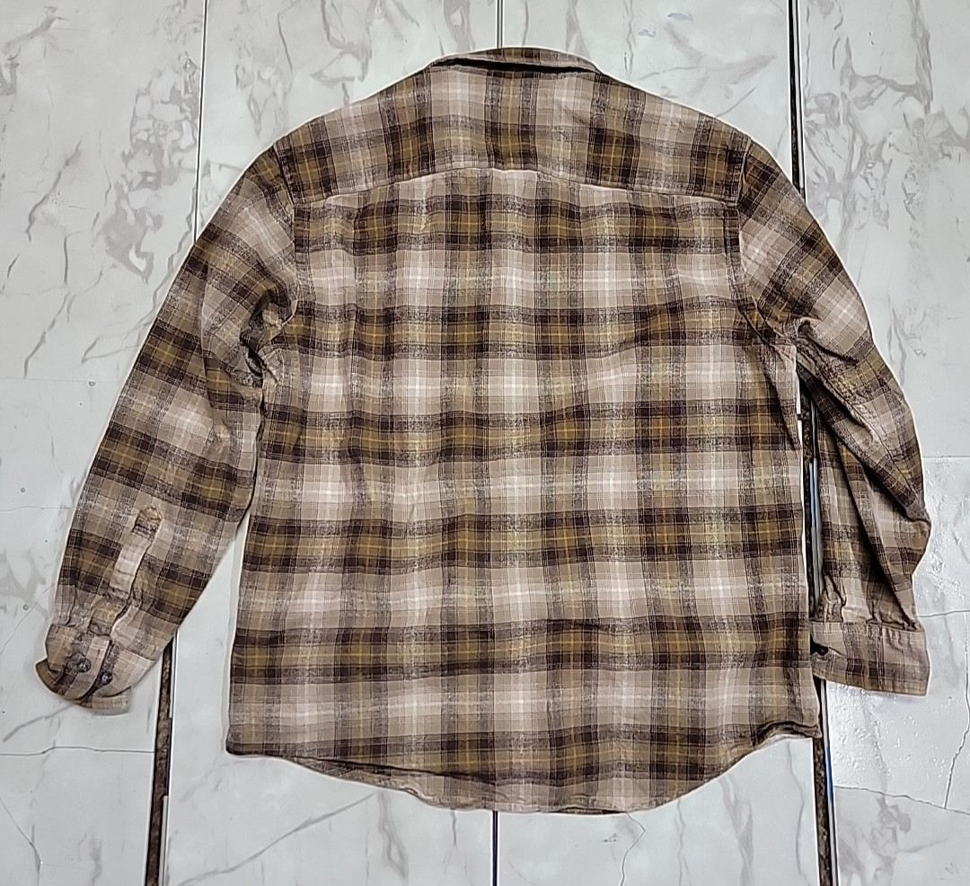 Pendleton Mason Checkboard Brown Long-Sleeve Cott… - image 9