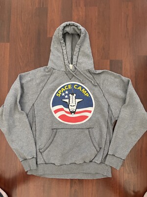 Nasa Flag Hoodie NASA Hoodie Mens M Blue Red White Cotton