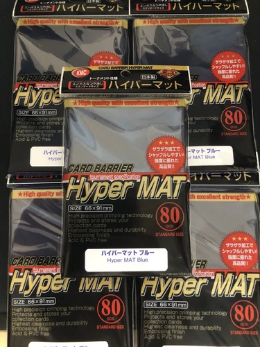 KMC Hyper Mat Blue Card Sleeves (66x91mm) 5 packs x 80 sleeves |  MTG, Pokemon