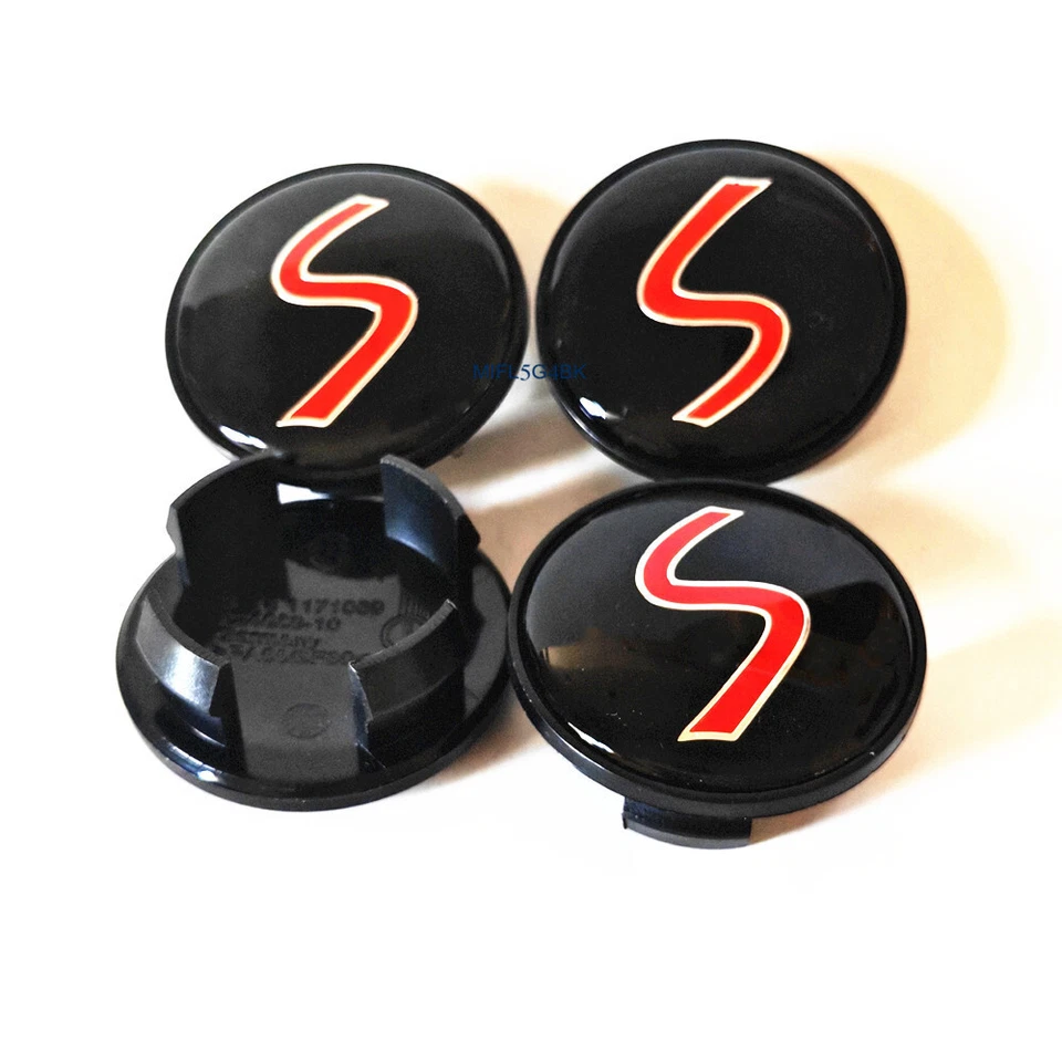 3D Red S Wheel Center Hub Cap 54mm For Mini JOHN COOPER S R50 R53 R56 R60 - Image 2 of 3