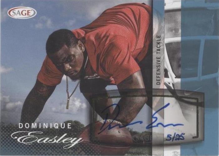 2014 SAGE Autographed Football Dominique Easley #A17 - 1 of 2