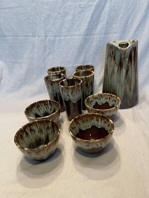 Vintage CANONSBURG Brown Drip IRONSTONE POTTERY SET! Made In USA