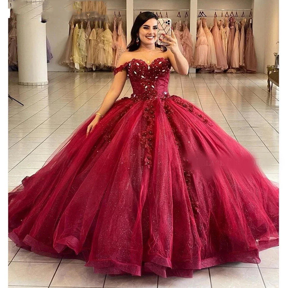 maroon quinceanera dresses