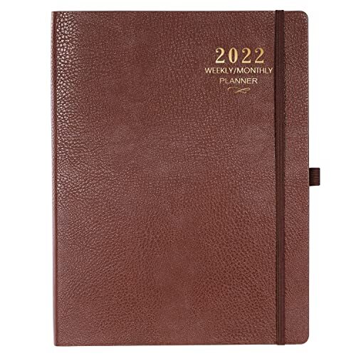 2022 Planner - Weekly/Monthly Planner, 8.5" x 11", Soft Leather cover with 