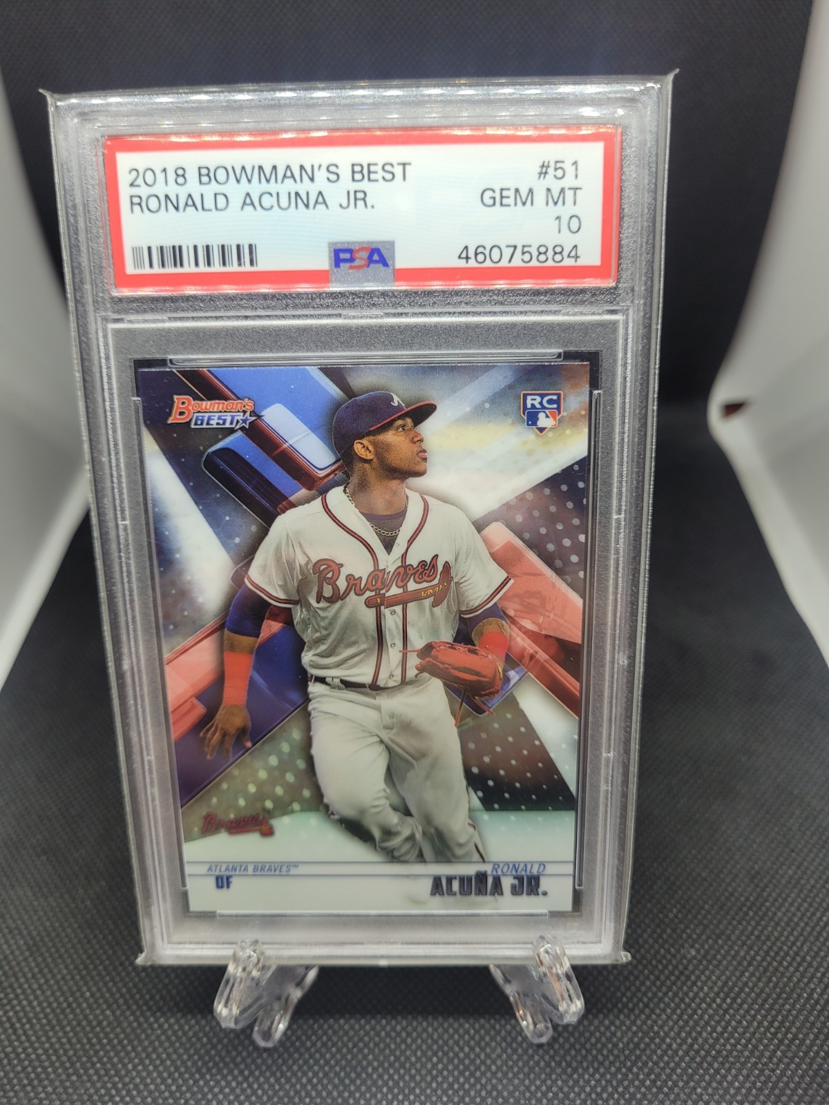 2018 Bowman’s Best Ronald Acuna Jr.  Rookie Graded PSA 10 Gem Mint RC