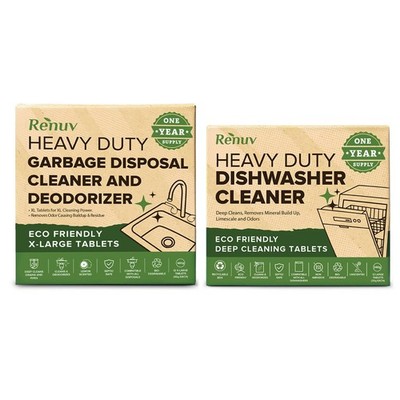 Renuv  Dishwasher Cleaner + Garbage Disposal Cleaner - Heavy Duty Kitchen Applia